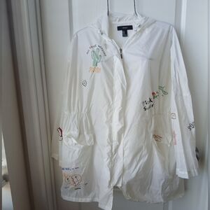Forever 21 Artistic White Utility Jacket Size Medium